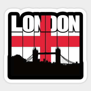 England Flag over London City Sticker